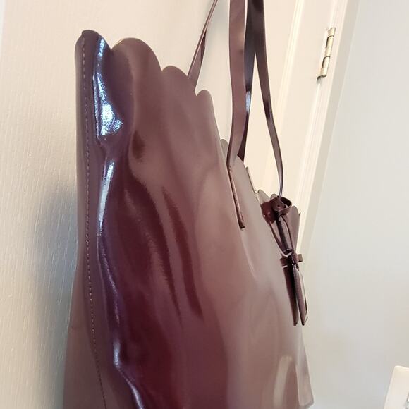 Kate Spade Deep Purple Eggplant Scalloped Tote Large - Picture 16 of 16
